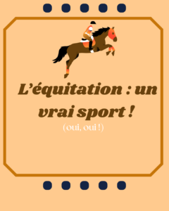 l’équitation un vrai sport !